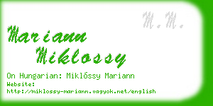 mariann miklossy business card