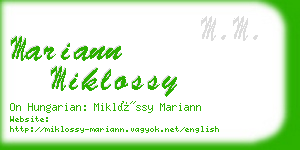 mariann miklossy business card